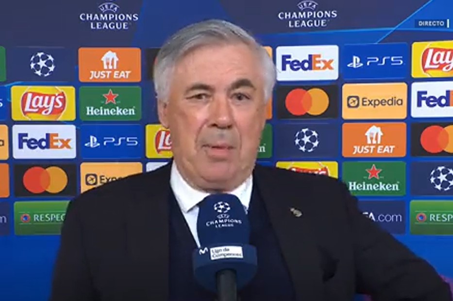 Carlo Ancelotti muestra video motivacional de los jugadores del Real Madrid antes del choque con el City