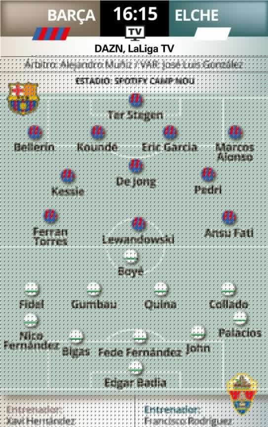 XI previsto: el Barcelona rotará contra el Elche tras la derrota del Bayern de Múnich