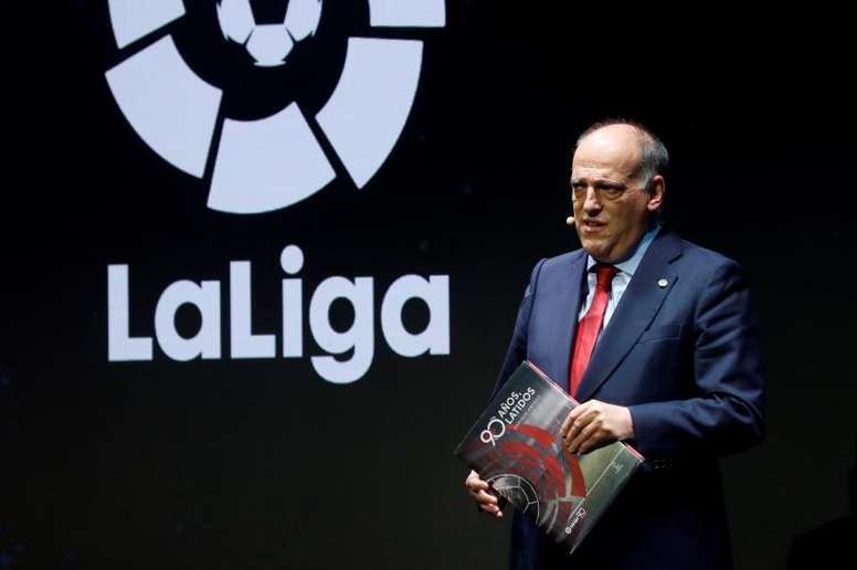 El presidente de LaLiga, Javier Tebas, critica la campaña de los árbitros del Real Madrid