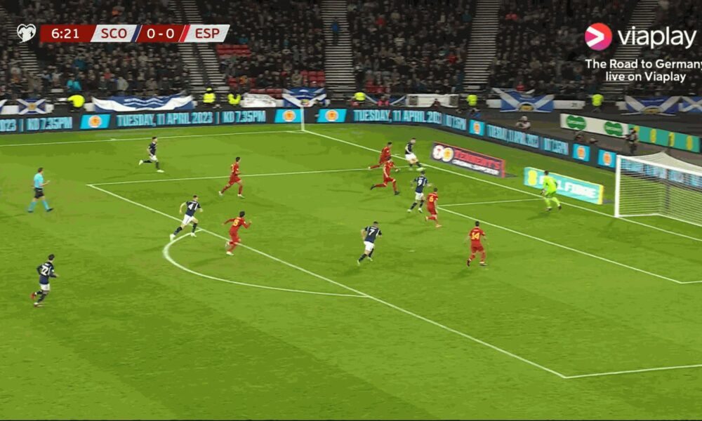 España se queda atrás temprano cuando Scott McTominay abre el marcador para Escocia
